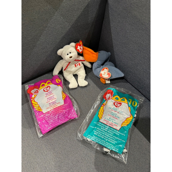 Ty Beanie Babies McDonald's Plush Toys Lot of 4 Teenie Beanies - Picture 1 of 6